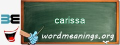 WordMeaning blackboard for carissa